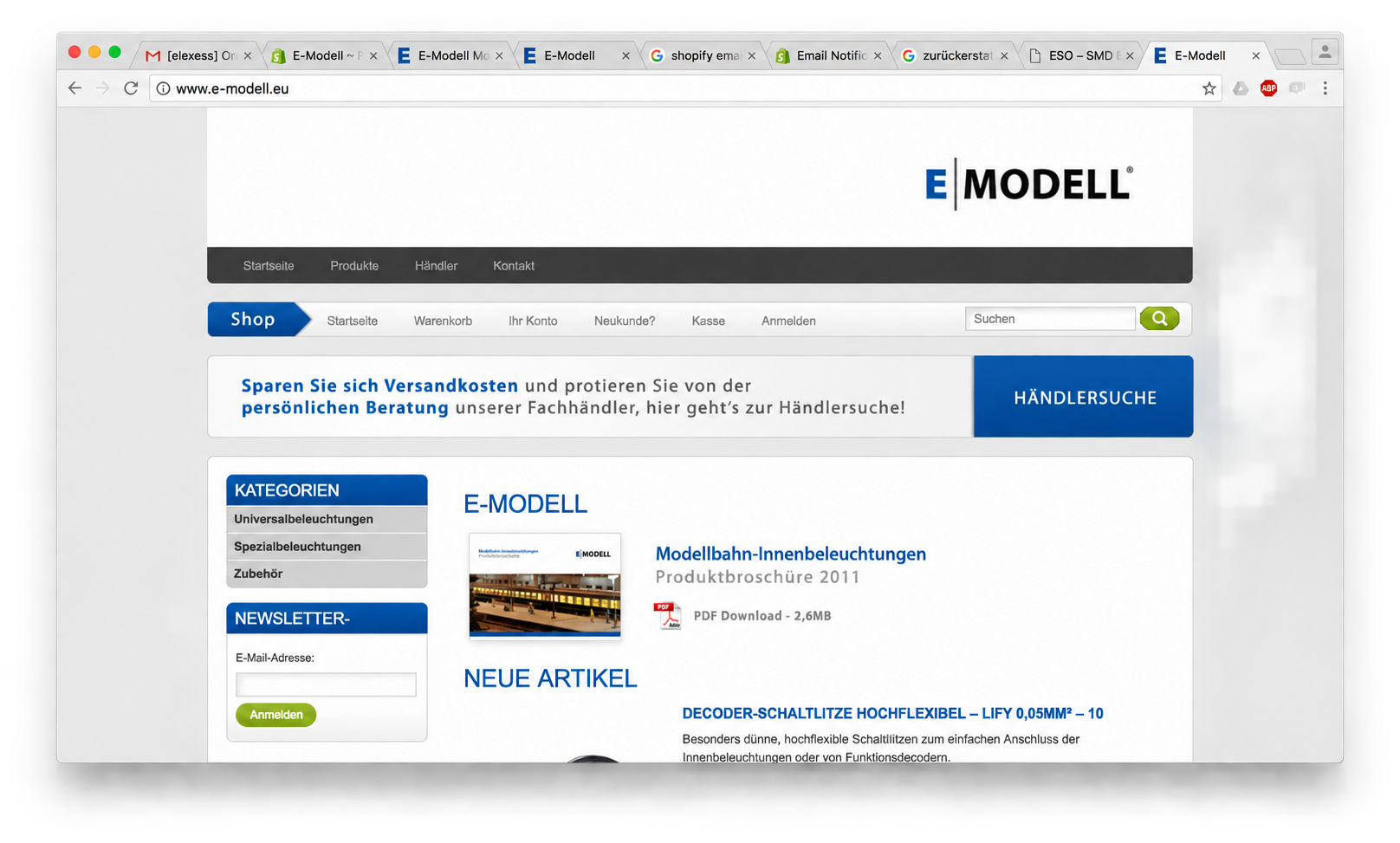 Our previous webshop